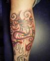 chinese dragon pic tattoo for leg